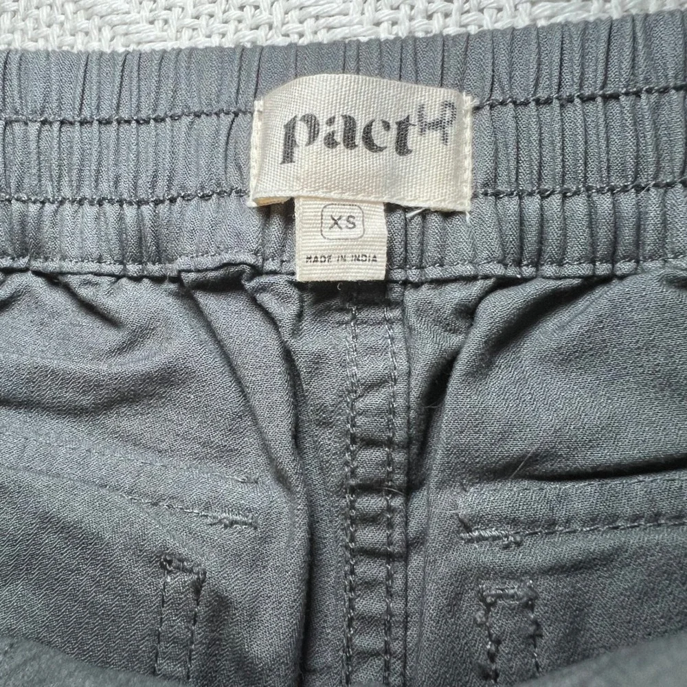 Pact Organic Cotton Twill Ankle Zip Joggers Charcoal Hiking Utility Pants XS